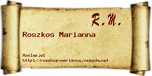 Roszkos Marianna névjegykártya